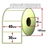 Rotolo da 1800 etichette adesive mm 40x30 Termiche 1 pista anima 40