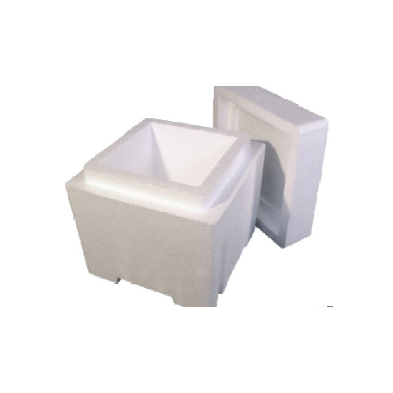 Scatola isotermica in polistirolo con coperchio 220x220x210 mm